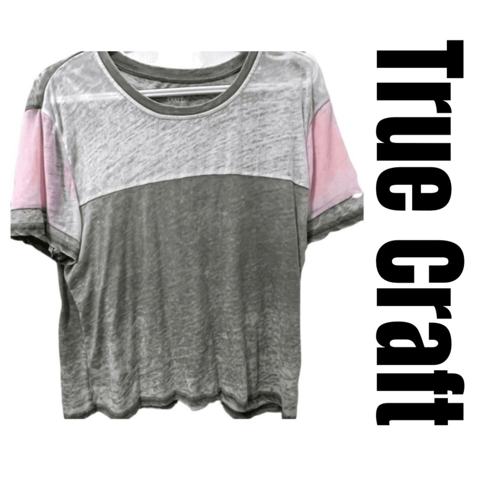 True Craft Burnt Out Casual Shirt Juniors size LG • EUC